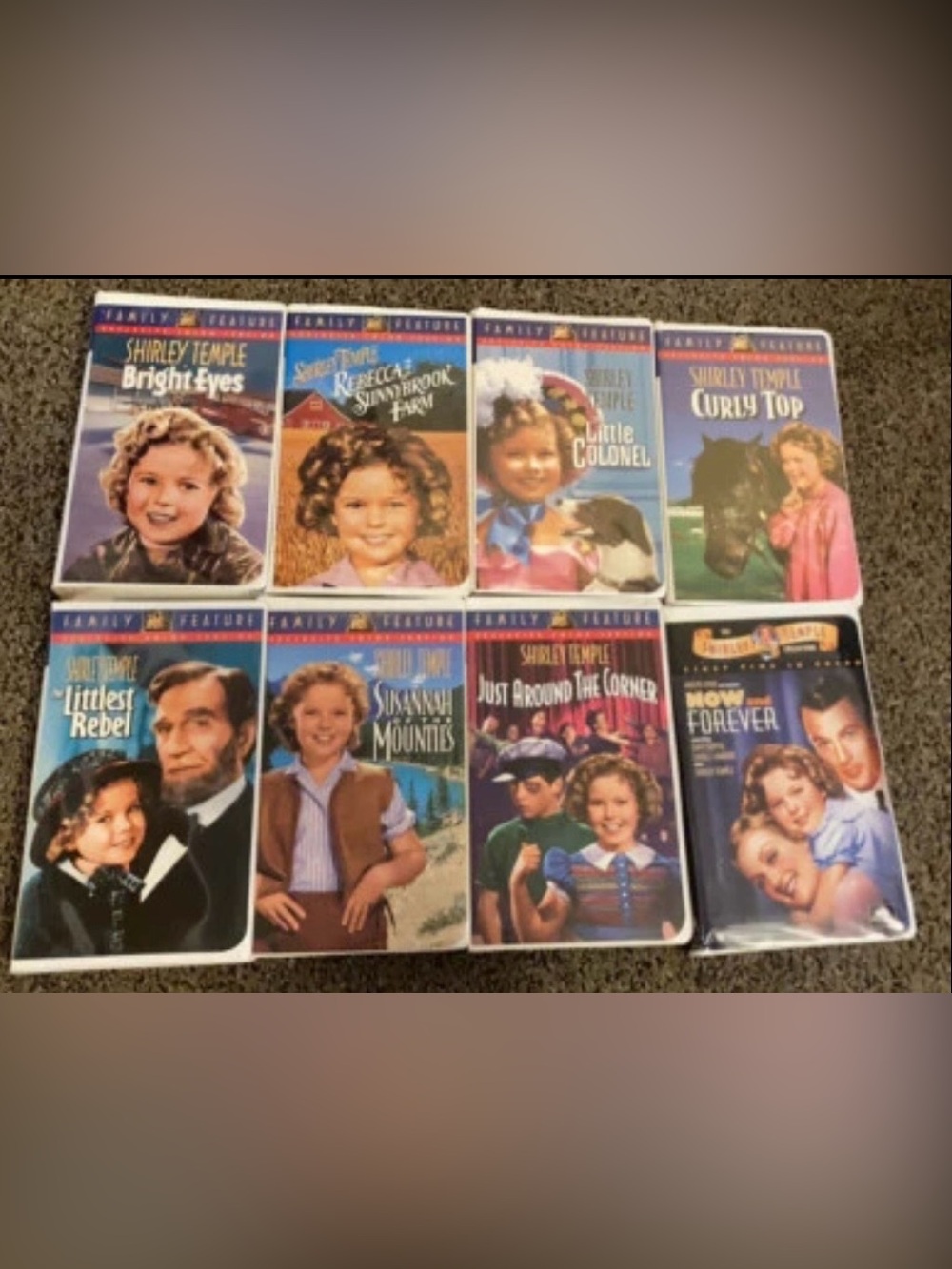 Vintage Shirley Temple VHS Lot of 9 Movies Fox Family Feature Collection